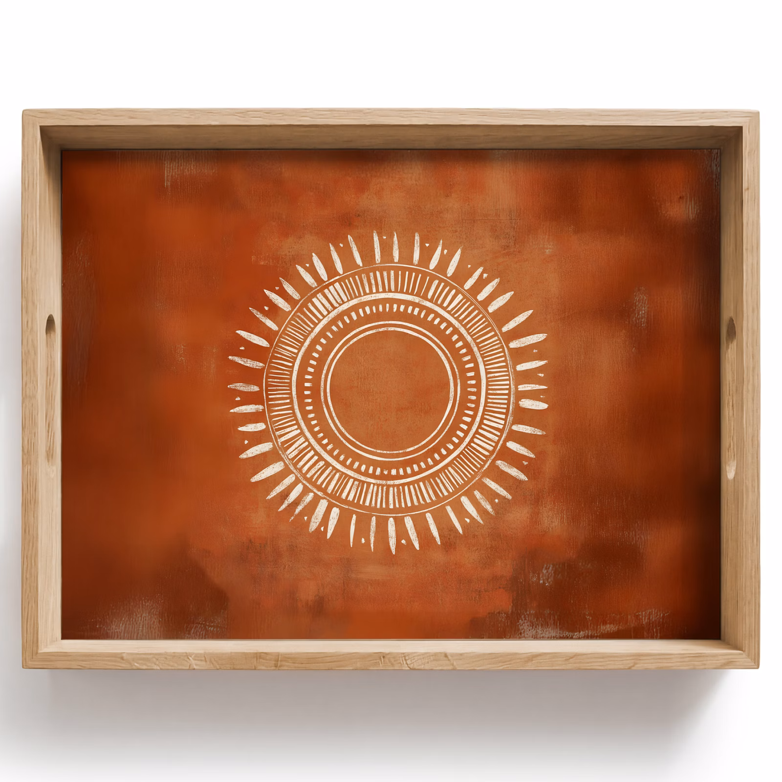 Tablett - Abstrakt - Linien - Sonnenstrahlen - Rötlichbraun — 1