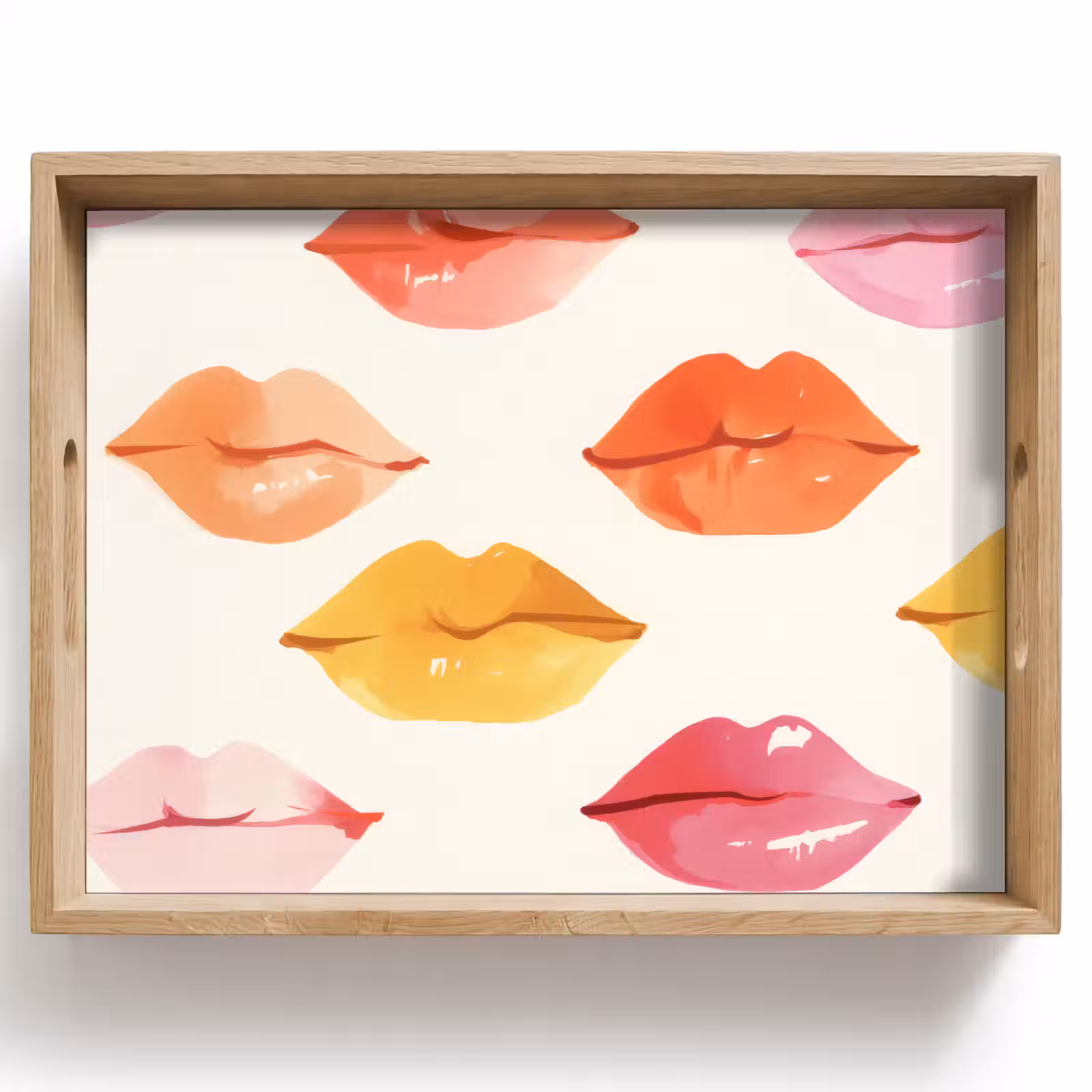 Tablett - Lippen - Bunt - Glänzend — 1