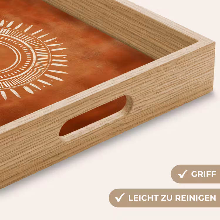 Tablett - Abstrakt - Linien - Sonnenstrahlen - Rötlichbraun — 8