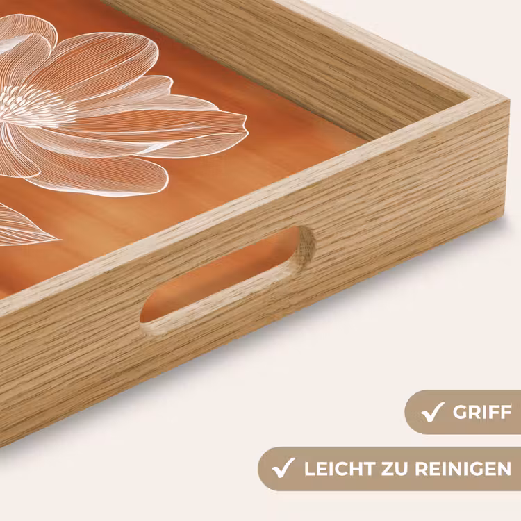 Tablett - Blume - Minimalistisch - Weiß — 8