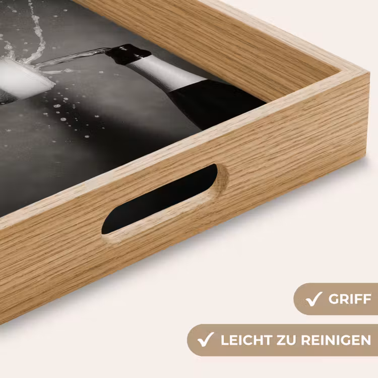 Tablett - Champagnerflasche - Glas - Minimalistisch - Spritzer — 8