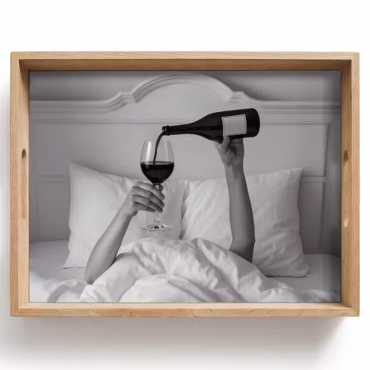 Tablett - Laken - Arme - Wein - Glas — 1