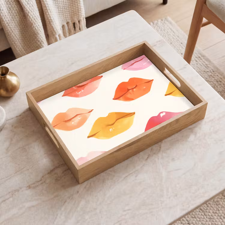 Tablett - Lippen - Bunt - Glänzend — 2