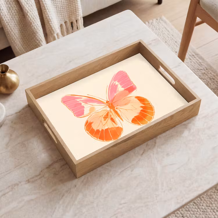 Tablett - Orange - Schmetterling - Minimalistisch — 2