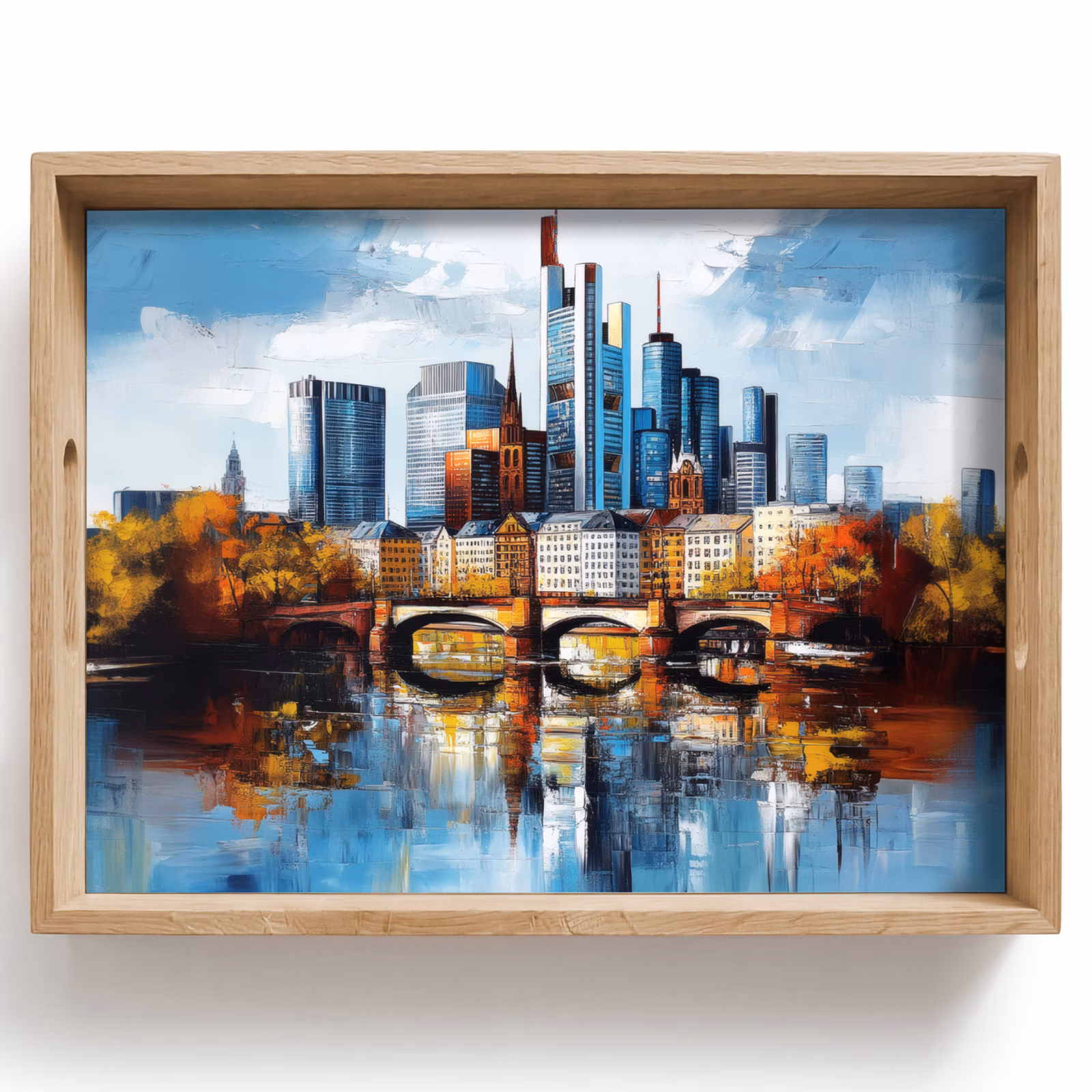 Tablett - Bäume Frankfurt - Stadt - Skyline - Brücke — 1