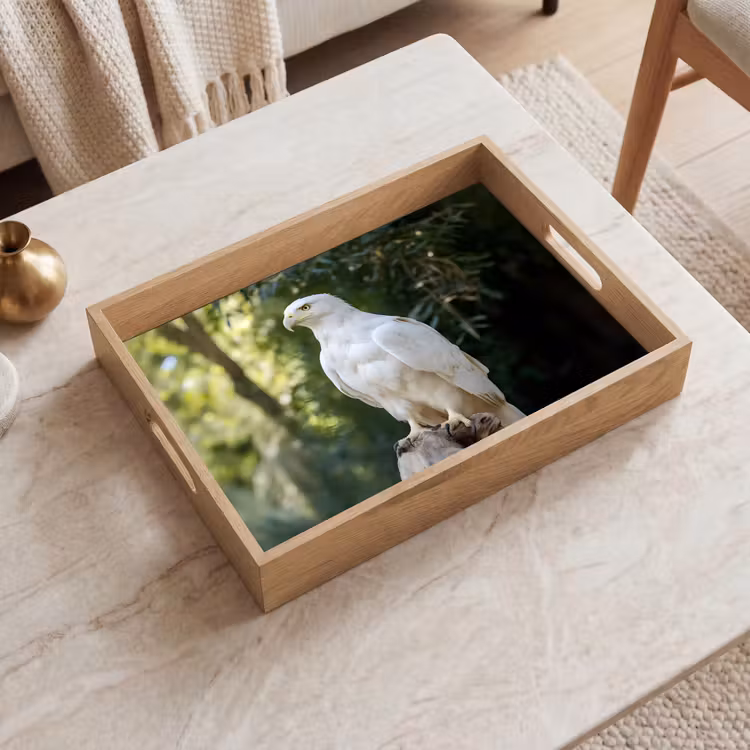 Tablett - Adler - Holz - Weiß - Pflanzen — 2