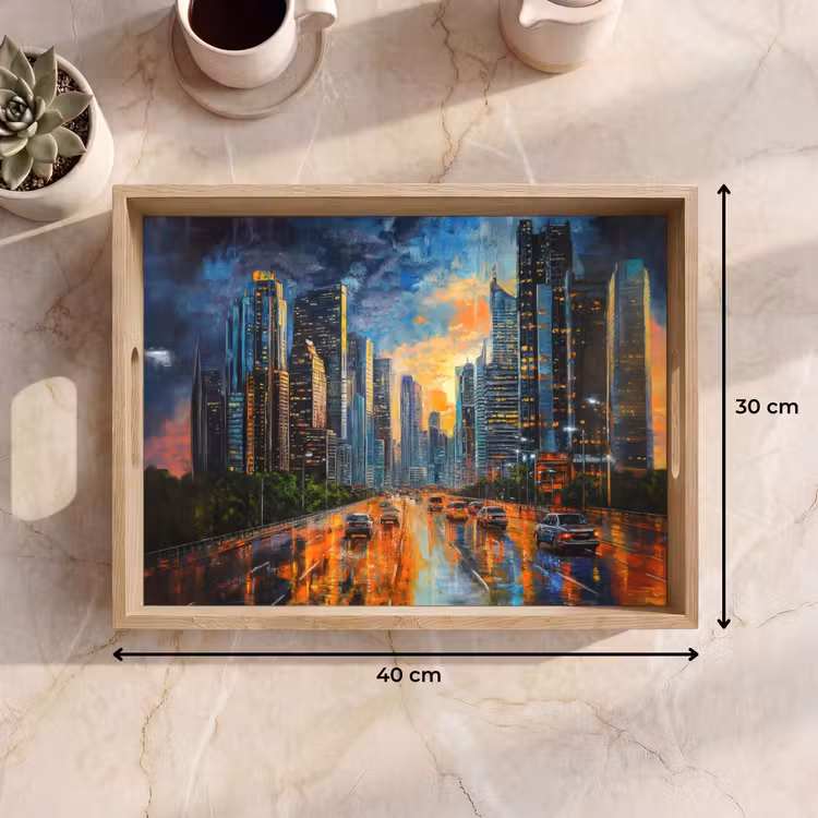 Tablett - Auto - Skyline - Sonne - Blau — 7
