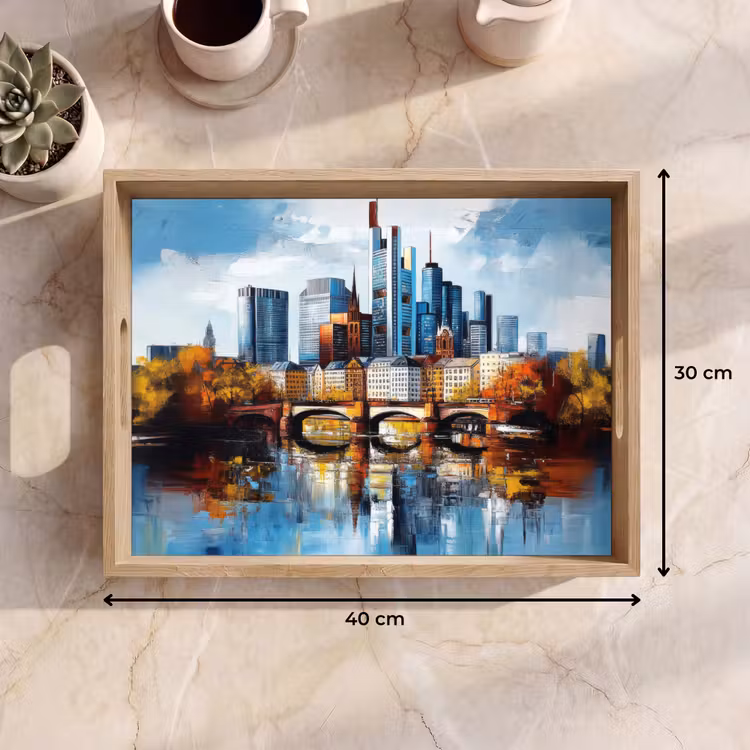Tablett - Bäume Frankfurt - Stadt - Skyline - Brücke — 7