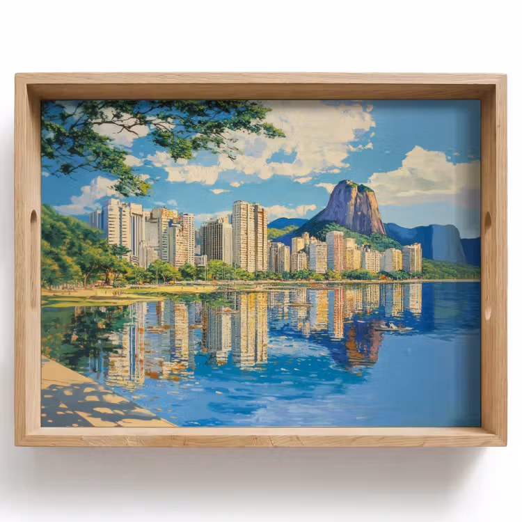 Tablett - Berg - Skyline - Strand - Wasser — 1