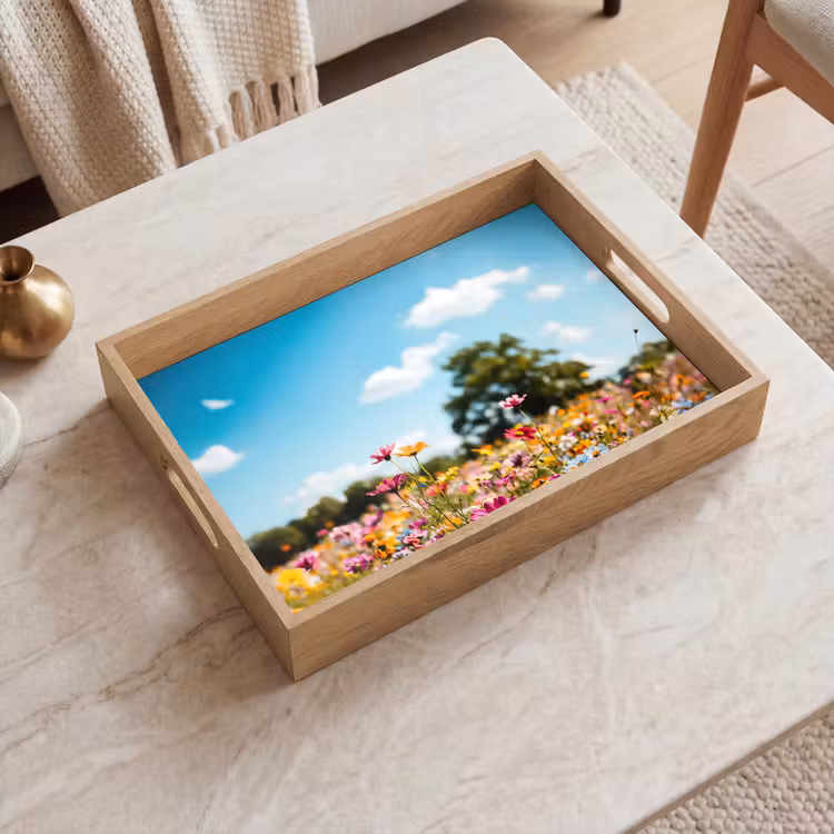 Tablett - Blumenwiese - Blau - Himmel - Farben — 2