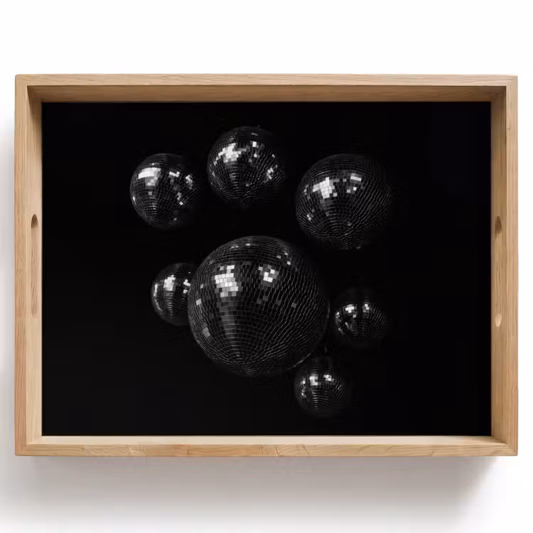 Tablett - Disco-Kugeln - Minimalistisch - Schwarz — 1