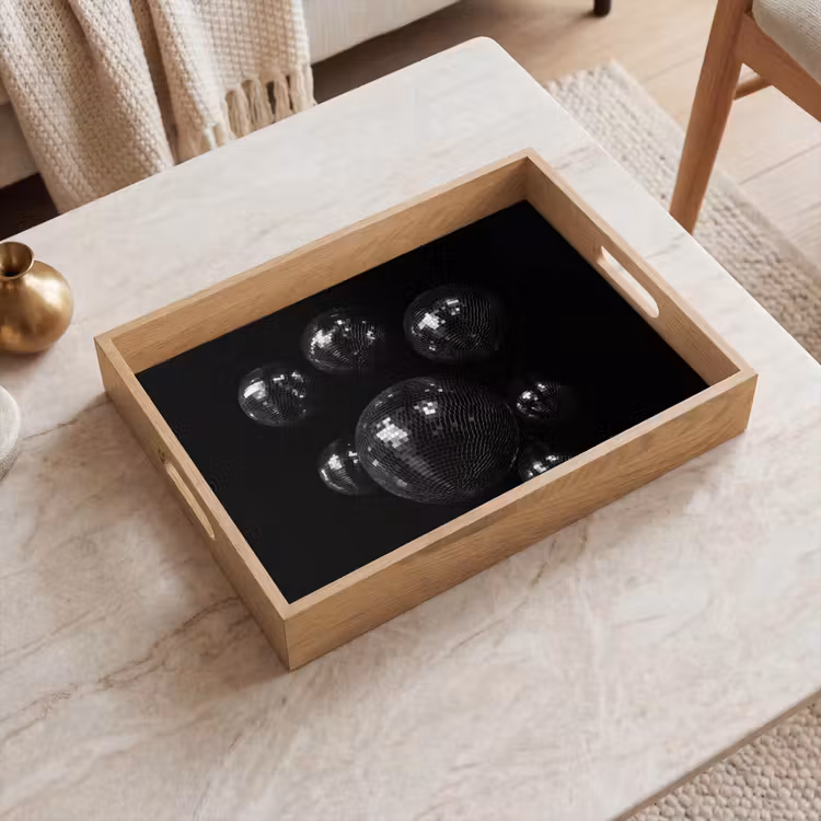 Tablett - Disco-Kugeln - Minimalistisch - Schwarz — 2