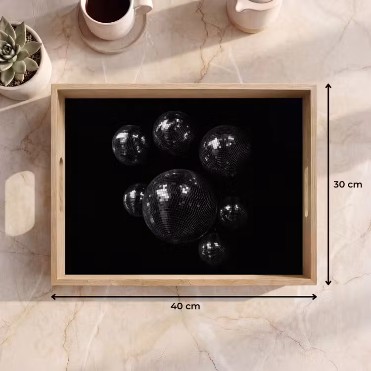 Tablett - Disco-Kugeln - Minimalistisch - Schwarz — 7