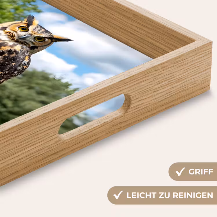 Tablett - Eule - Baumstamm - Wald - Himmel — 8
