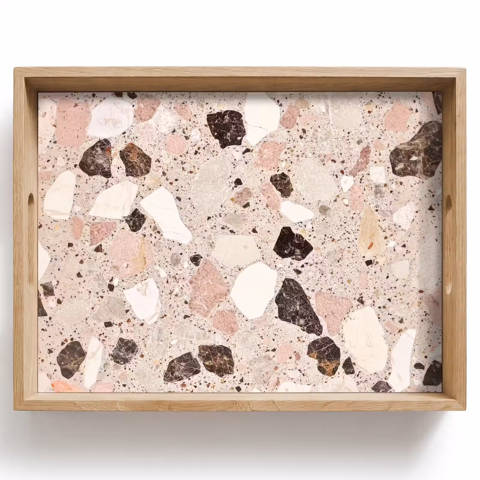 Tablett - Hell - Rosa - Terrazzo - Steine — 1