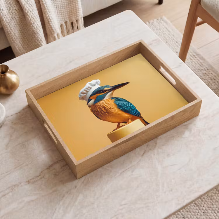 Tablett - Eisvogel - Säule - Kochmütze - Vogel — 2