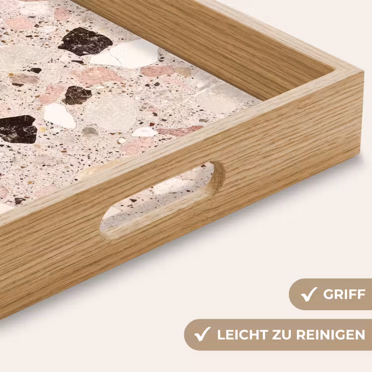 Tablett - Hell - Rosa - Terrazzo - Steine — 8