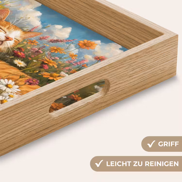Tablett - Katze - Blumen - Entspannen — 8
