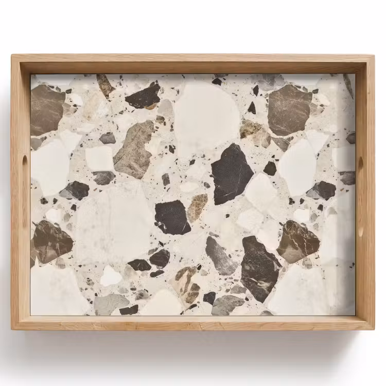 Tablett - Neutral - Steine - Dekoration - Terrazzo — 1