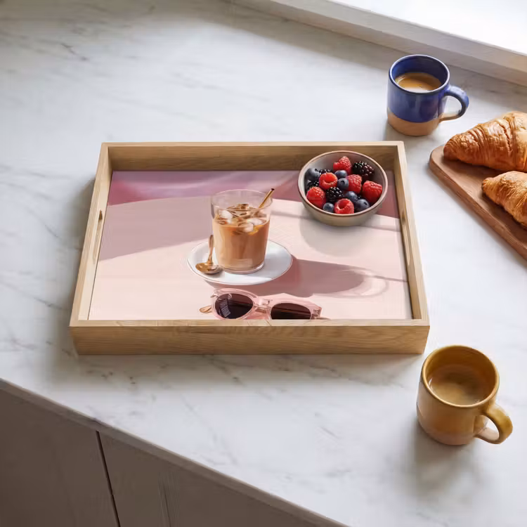 Tablett - Eiskaffee - Sonnenbrille - Gold — 3