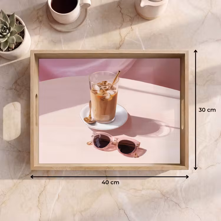 Tablett - Eiskaffee - Sonnenbrille - Gold — 7