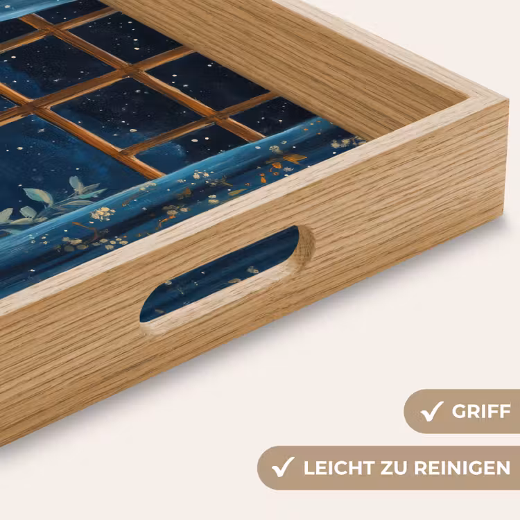Tablett - Katze - Sternenhimmel - Blau — 8