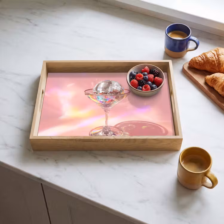 Tablett - Martini Glas - Discokugel - Funkelnde Lichtpunkte — 3