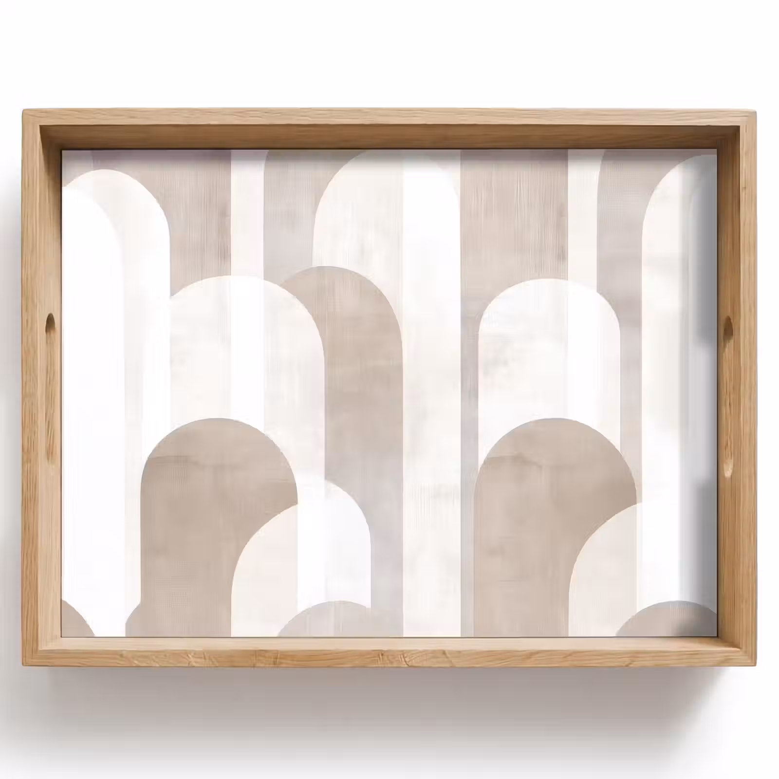 Tablett - Abstrakte Bögen - Modern - Beige — 1