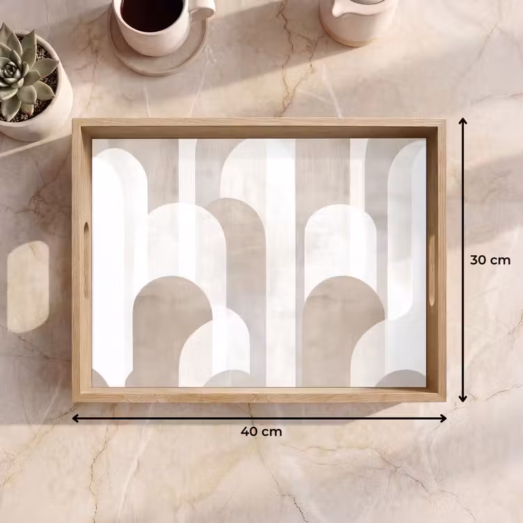 Tablett - Abstrakte Bögen - Modern - Beige — 7