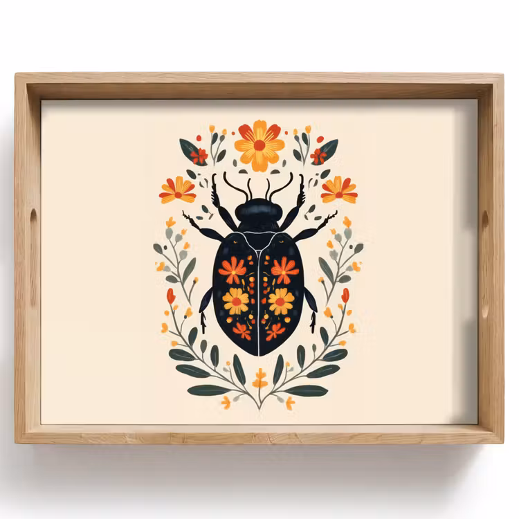 Tablett - Blumen - Orange - Pflanzen - Zierpflanzen — 1
