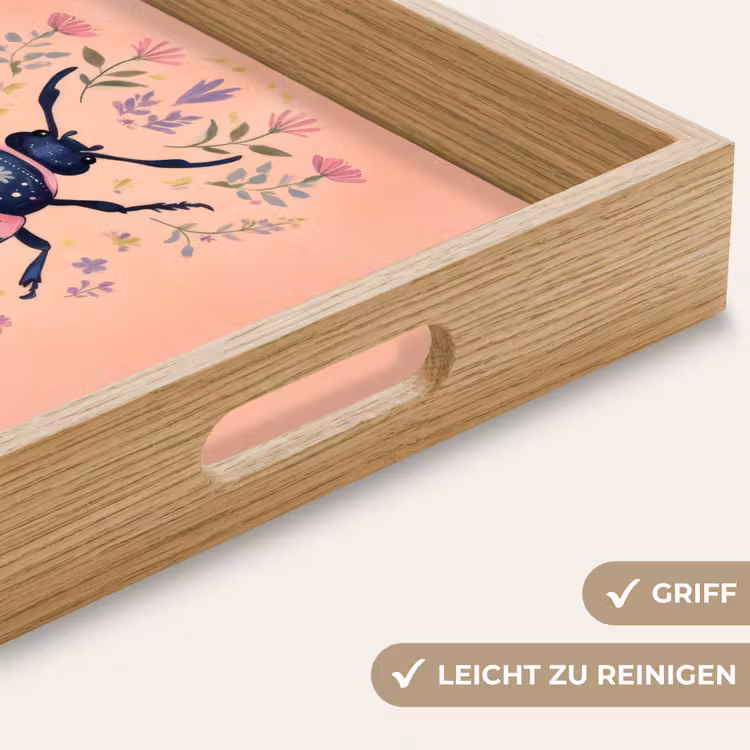 Tablett - Käfer - Dunkelblau - Blumen - Zierpflanze — 8