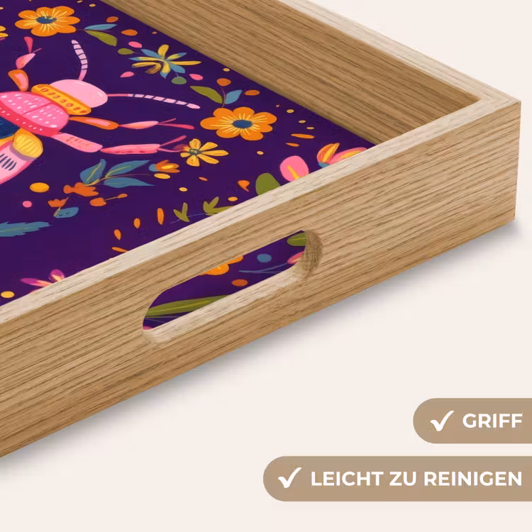 Tablett - Käfer - Leuchtend bunt - Blüten - Blätter — 8