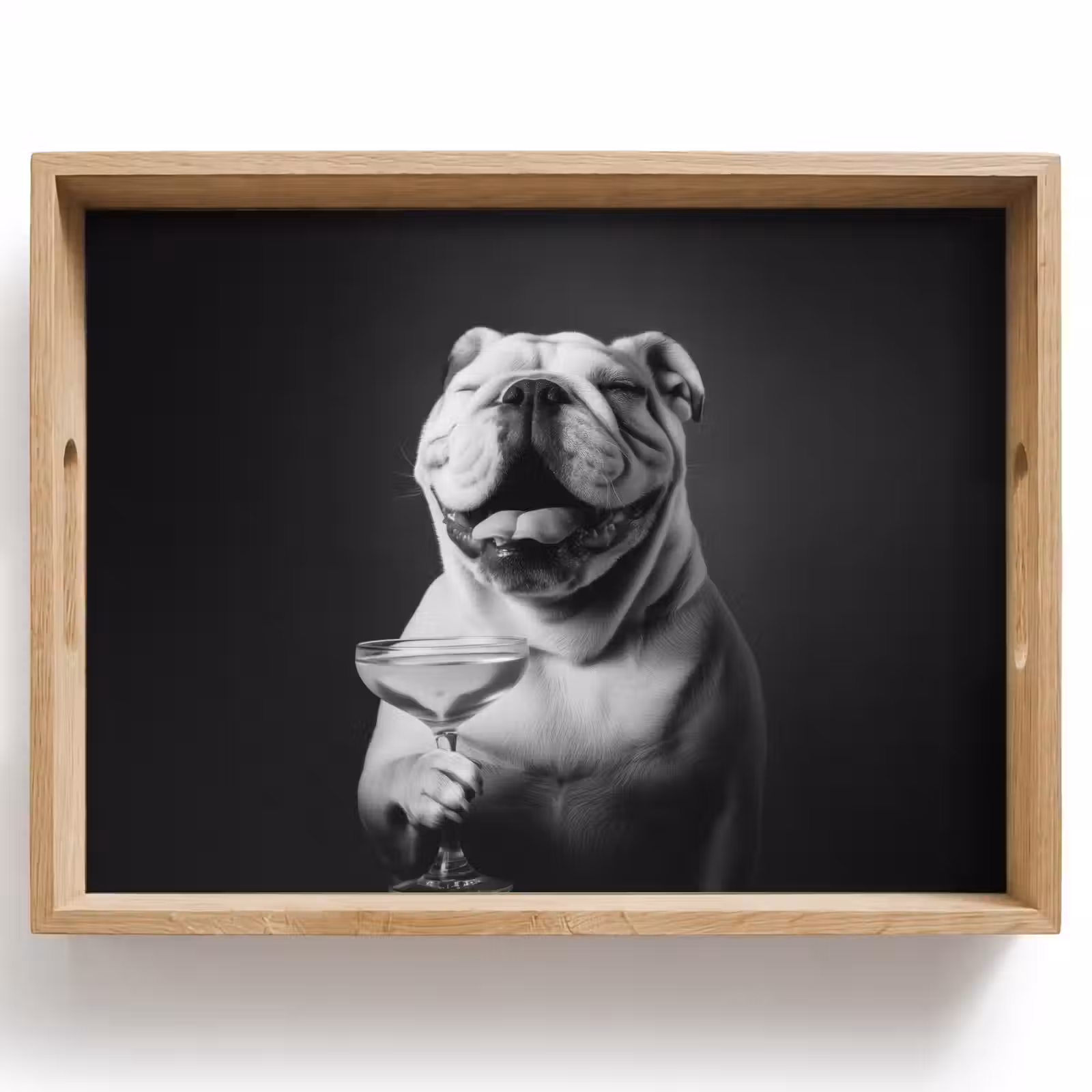 Tablett - Bulldogge - Hund - Glas — 1