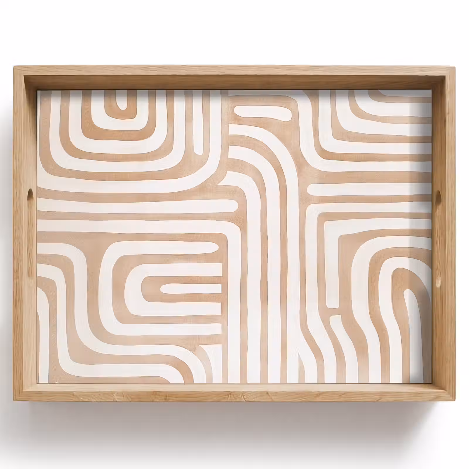 Tablett - Erdtöne - Labyrinth-Muster — 1
