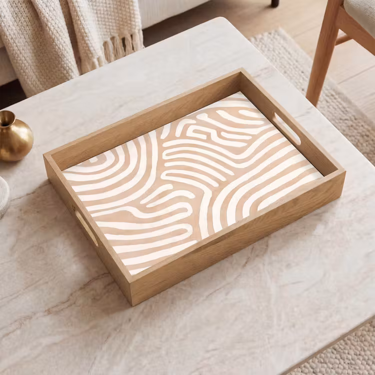 Tablett - Beige - Erde Muster — 2