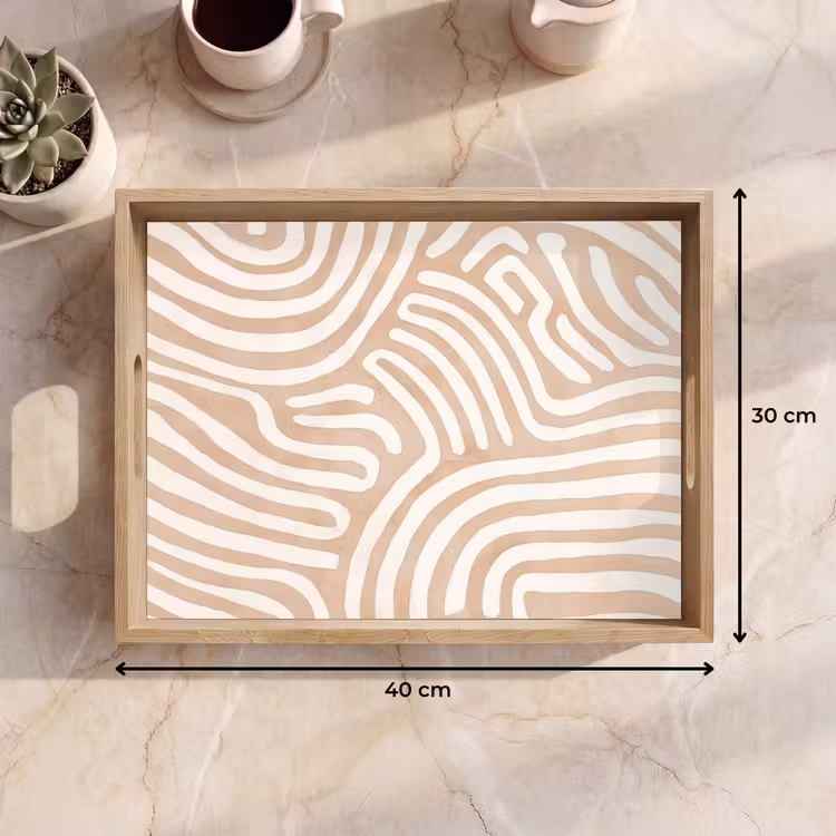 Tablett - Beige - Erde Muster — 7