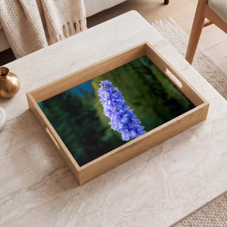 Tablett - Blumen - Blau - Tannenbaum — 2