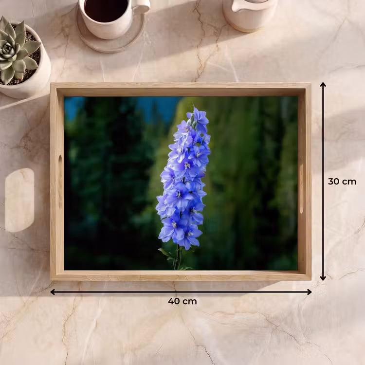 Tablett - Blumen - Blau - Tannenbaum — 7