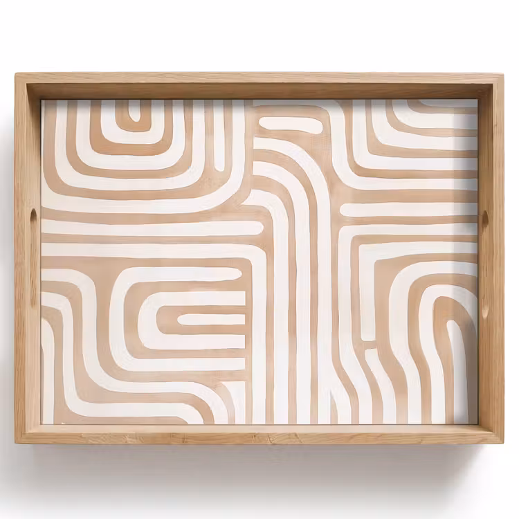 Tablett - Erdtöne - Labyrinth-Muster — 1