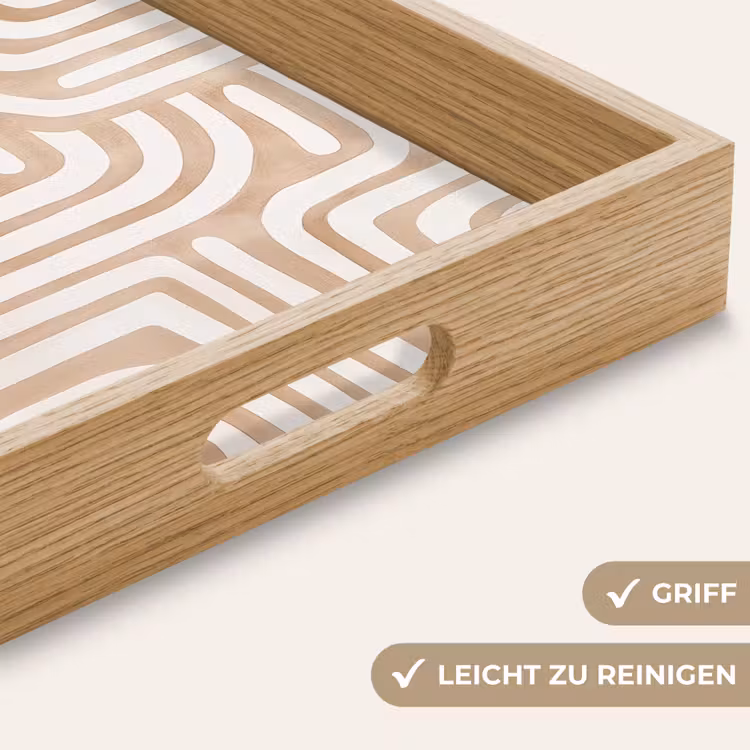 Tablett - Erdtöne - Labyrinth-Muster — 8