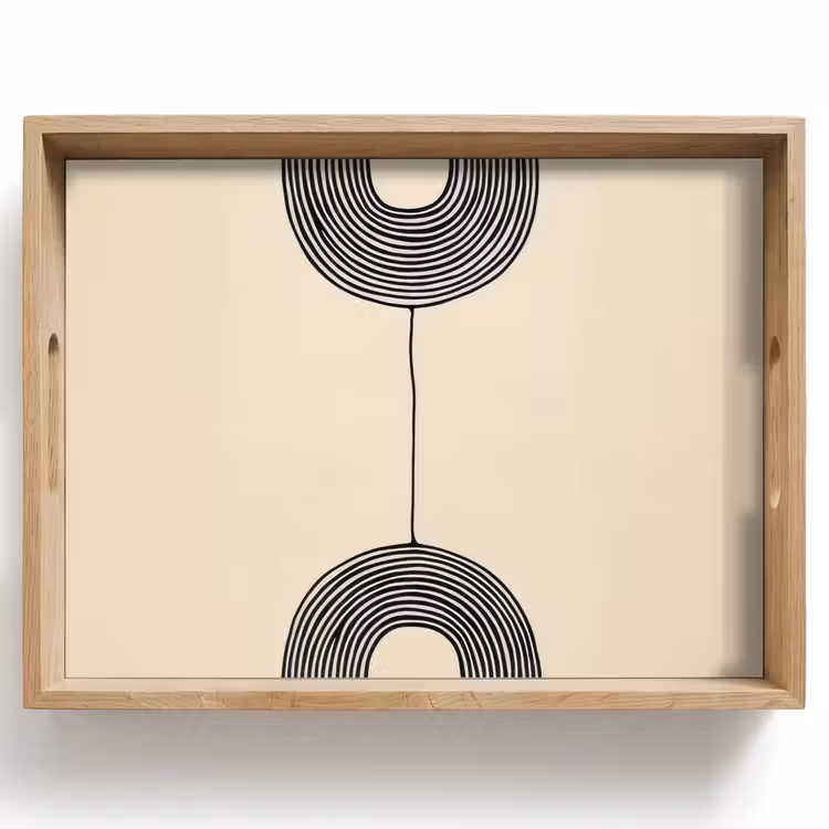 Tablett - Geometrische Bögen - Minimalistisch - Symmetrisch — 1