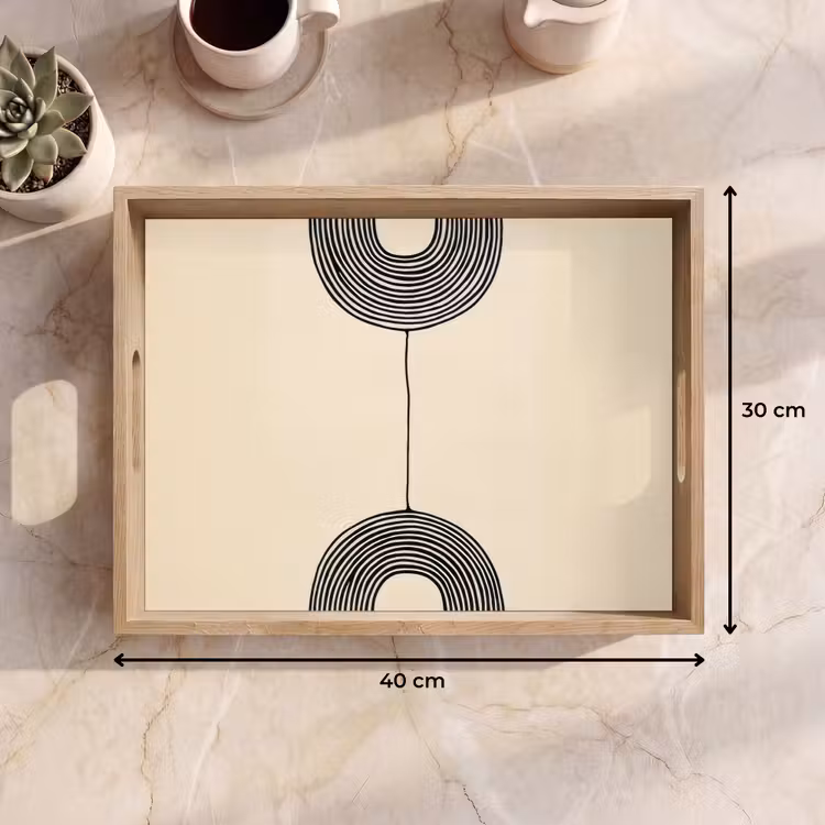 Tablett - Geometrische Bögen - Minimalistisch - Symmetrisch — 7