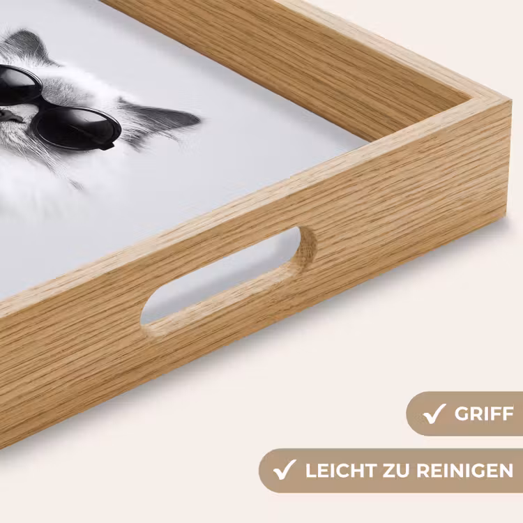 Tablett - Katze - Sonnenbrille - Weinglas - Langhaarig — 8