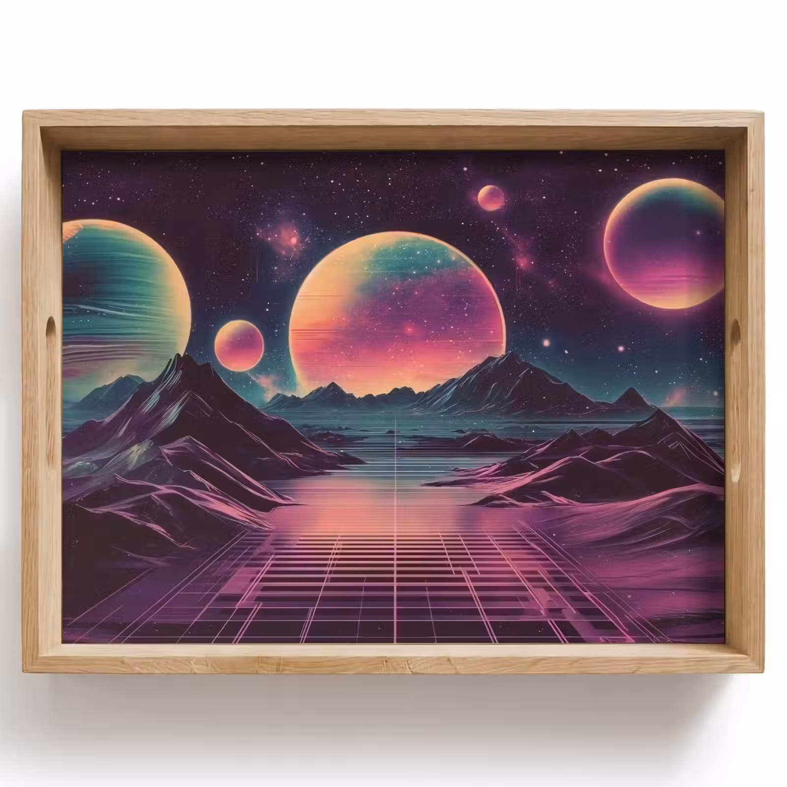 Tablett - Landschaft - Planeten - Horizont - Violett — 1