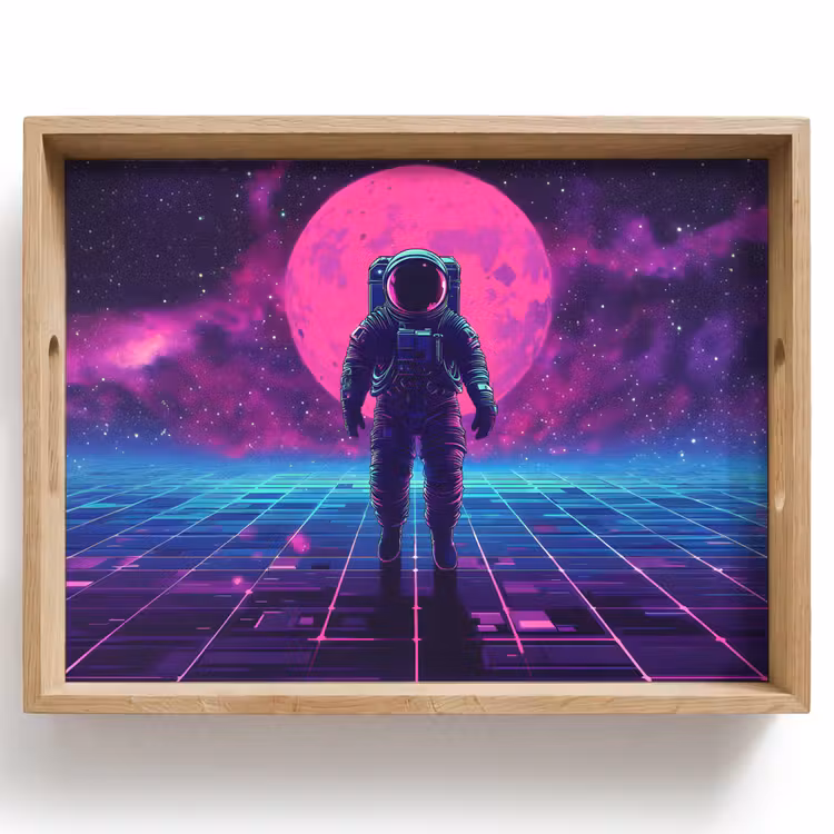 Tablett - Astronaut - Mond - Rosa - Sternennebel — 1