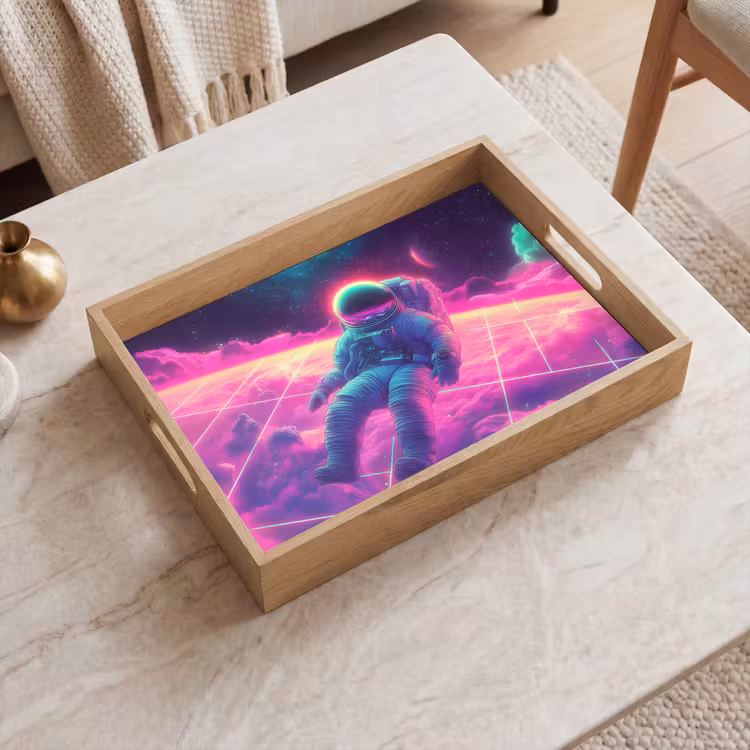 Tablett - Astronaut - Neon - Rosa - Wolken — 2