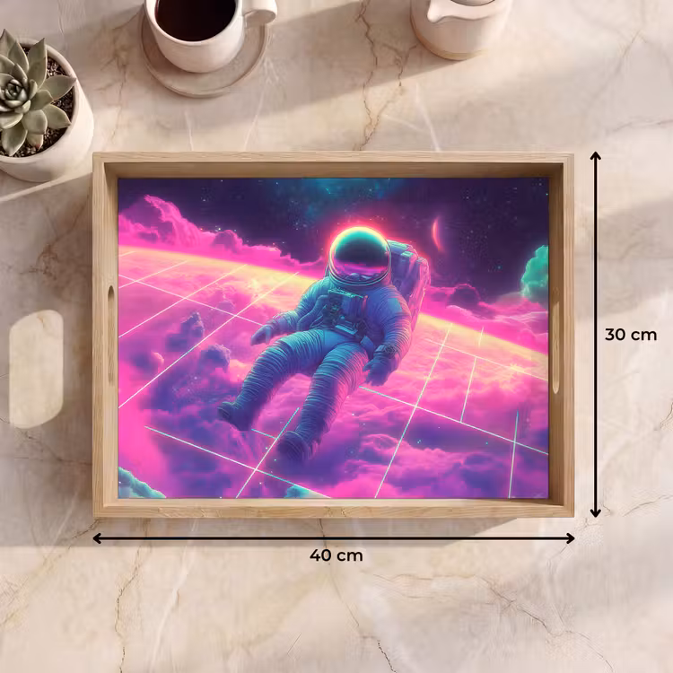 Tablett - Astronaut - Neon - Rosa - Wolken — 7