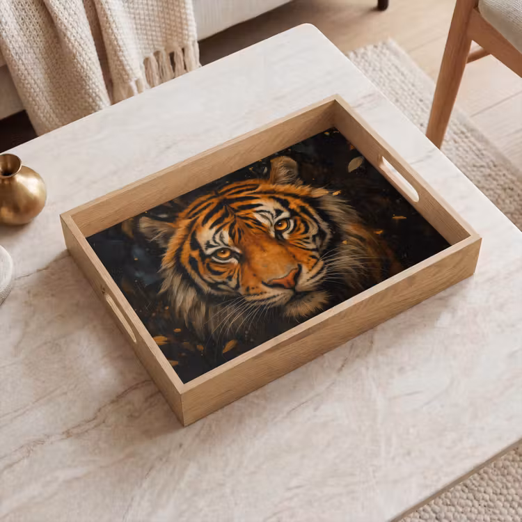 Tablett - Blätter - Tiger - Orange — 2