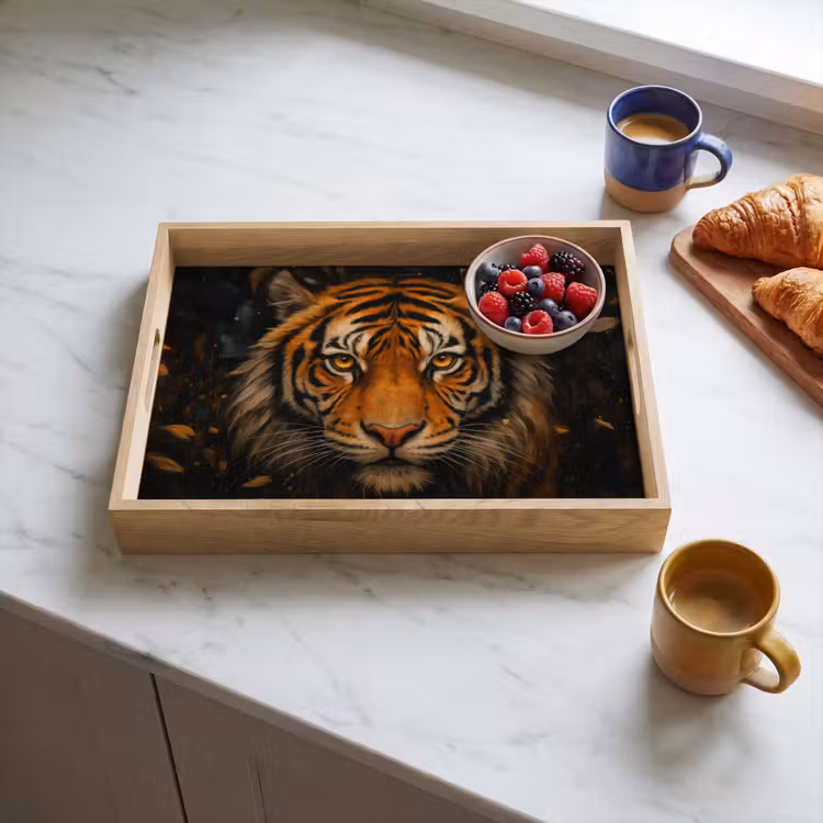 Tablett - Blätter - Tiger - Orange — 3