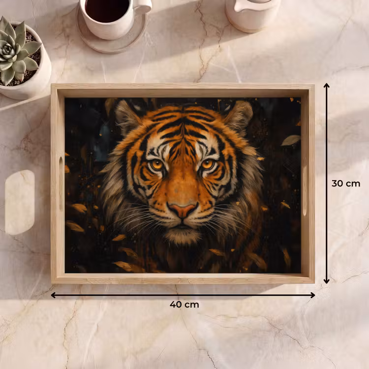 Tablett - Blätter - Tiger - Orange — 7